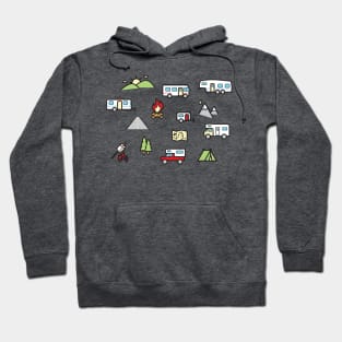 Cute RV and Camping Large Icon Pattern Hoodie